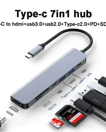 USB C Hub Type C 3.1 To 4K HDMI-Compatible USB SD TF Card Reader PD Fast Charge 7 In 1 USB Dock For MacBook PC